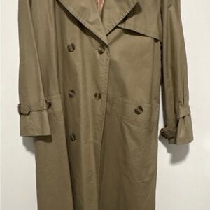 Vintage Aquascutum London Trench Coat Tan Made England Aqua5